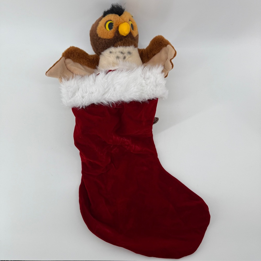 Disney Store Owl Plush Winnie the Pooh Attached Christmas Stocking Handmade READ